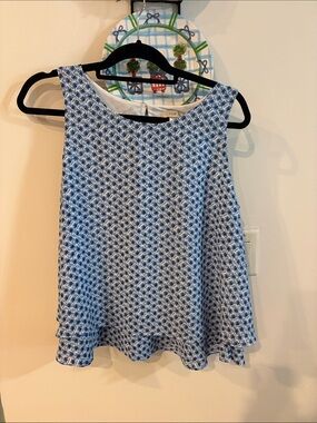 LOFT OVERSIZED SLEEVELESS LAYERED BLOUSE
